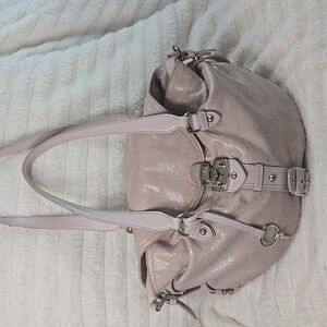 Moschino Shimmering Cream Shoulder Bag